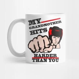 Grandmother gift meme boxing funny humor fist. Grandma martial arts Mug